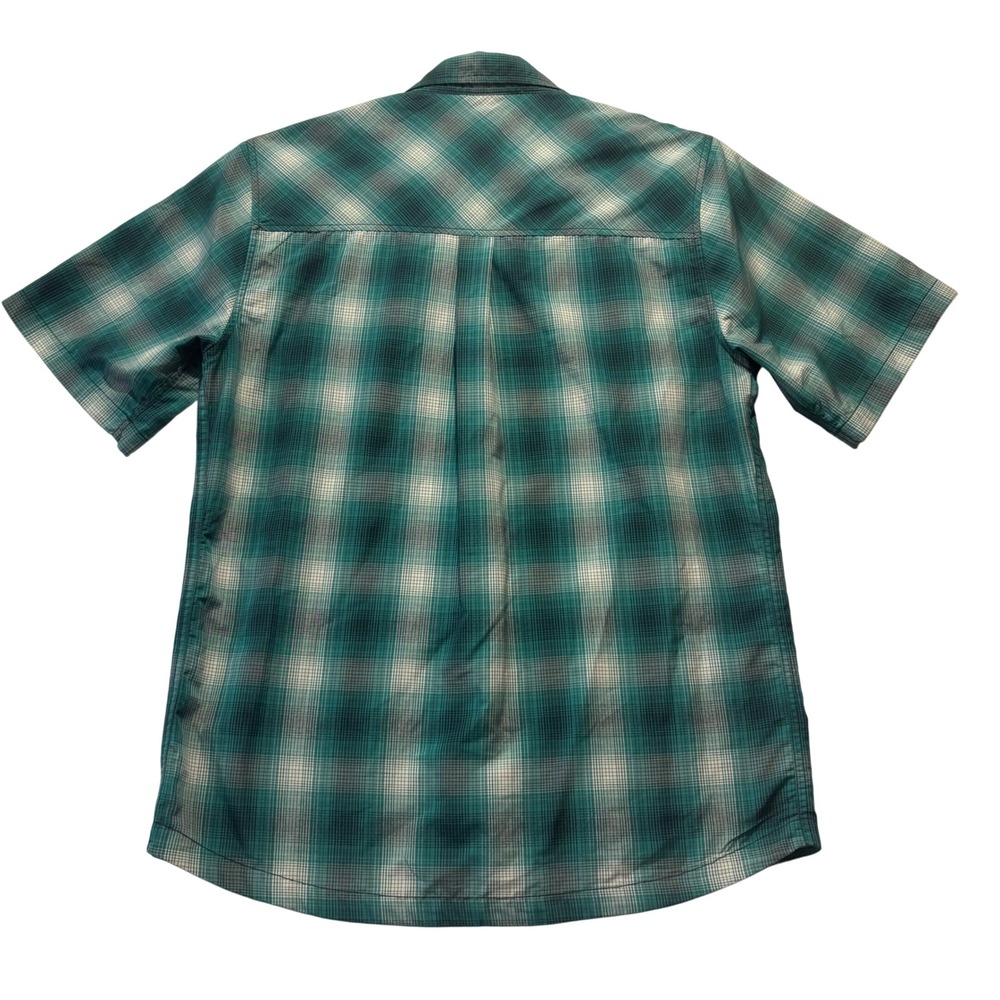 Kavu Plaid Short Sleeve Button Up Shirt Men's Medium Green‎ Casual Outdoor - Picture 2 of 5